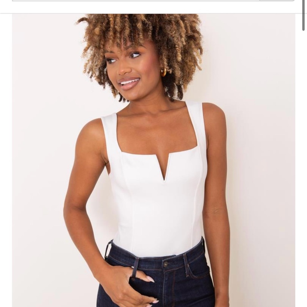 NWT ASTR White V-Wire bodysuit